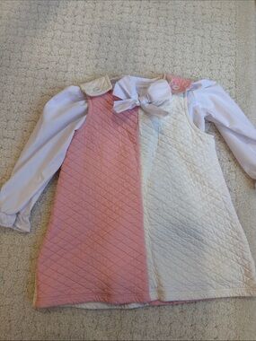 The Beaufort Bonnet Company Pink & Cream Quilted Split-Front Dress